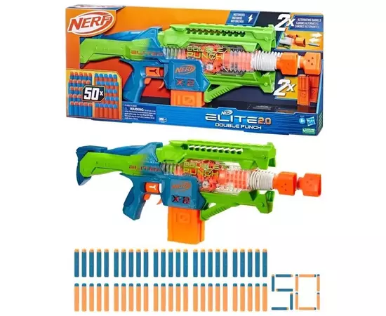 Игрушечное оружие Hasbro Бластер Elite 2.0 Double punch Двойной удар (F6363)