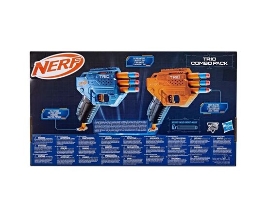 Игрушечное оружие Hasbro Набор из 2-х бластеров Элит Трио (F6786), изображение 5 Игрушечное оружие Hasbro Набор из 2-х бластеров Элит Трио (F6786), изображение 5