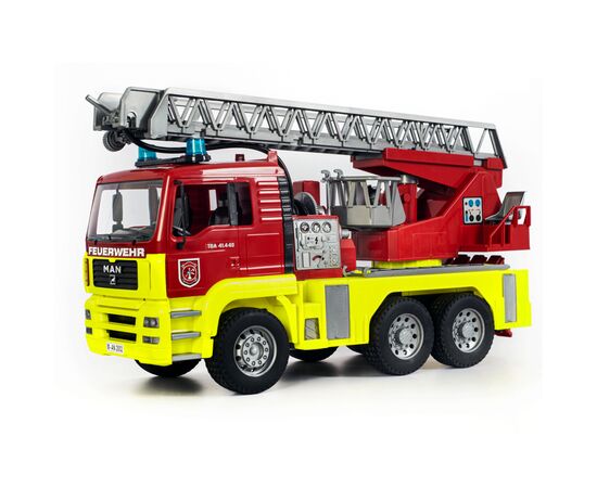 Спецтехніка Bruder Пожежна автодрабина Man TGA зі світло-звуковим модулем та червоний шолом (01760), зображення 2 Спецтехніка Bruder Пожежна автодрабина Man TGA зі світло-звуковим модулем та червоний шолом (01760), зображення 2