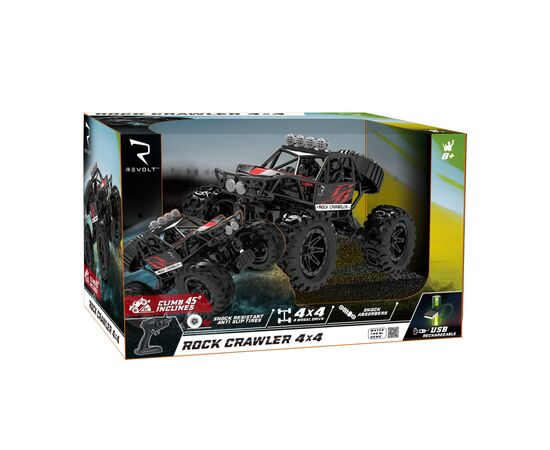 Радиоуправляемая игрушка Revolt Rock Crawler 4x4, светящиеся фары, 3.7В/1200 мАч (TG1021), изображение 3 Радиоуправляемая игрушка Revolt Rock Crawler 4x4, светящиеся фары, 3.7В/1200 мАч (TG1021), изображение 3