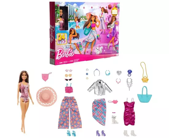 Игровой набор Barbie Адвент-календарь серии Мода и красота (HKB09)