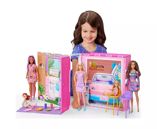 Игровой набор Barbie Домик для отдыха (2-этажный) (HRJ76), изображение 6 Игровой набор Barbie Домик для отдыха (2-этажный) (HRJ76), изображение 6