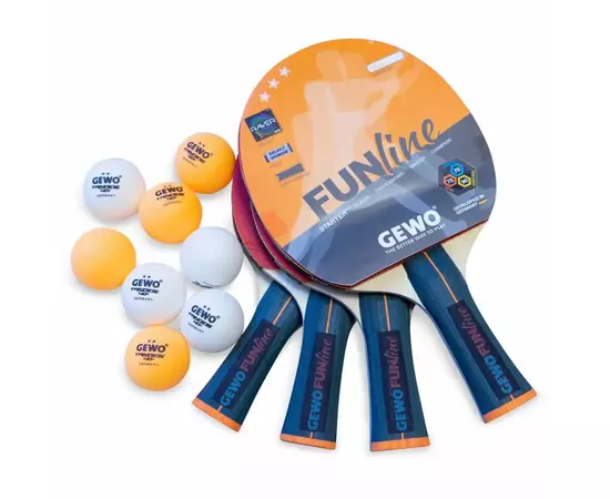 Комплект для настільного тенісу Gewo Family & Friends 4 Bats 8 Balls (97010000) (931052), зображення 2 Комплект для настільного тенісу Gewo Family & Friends 4 Bats 8 Balls (97010000) (931052), зображення 2