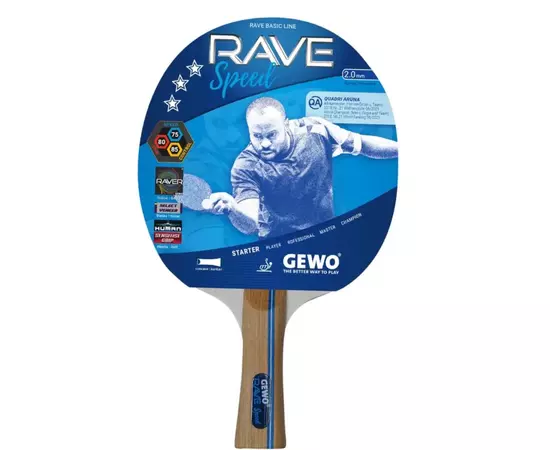 Комплект для настільного тенісу Gewo Rave Speed 2 Bats 3 Balls (86080000) (931051), зображення 3 Комплект для настільного тенісу Gewo Rave Speed 2 Bats 3 Balls (86080000) (931051), зображення 3