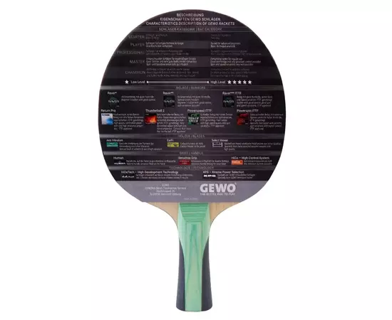 Ракетка для настольного тенниса Gewo CS Energy Carbon Pro FL (1057500001) (931039), изображение 5 Ракетка для настольного тенниса Gewo CS Energy Carbon Pro FL (1057500001) (931039), изображение 5