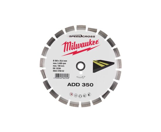 Круг відрізний Milwaukee алмазний ADD 350 для асфальту (4932478952)