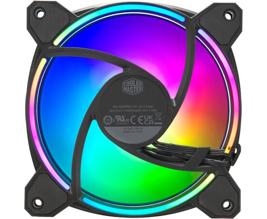 Кулер для корпуса CoolerMaster MF120 Halo 3in1 RGB (MFL-B2DN-213P2-R2), изображение 4 Кулер для корпуса CoolerMaster MF120 Halo 3in1 RGB (MFL-B2DN-213P2-R2), изображение 4