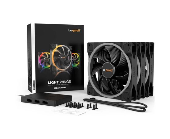Кулер для корпуса Be quiet! Light Wings 140mm PWM 3 pcs (BL078), изображение 6 Кулер для корпуса Be quiet! Light Wings 140mm PWM 3 pcs (BL078), изображение 6