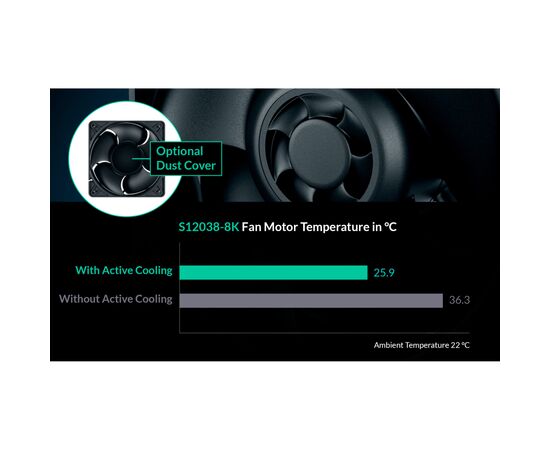 Кулер для корпуса Arctic S12038-8K (ACFAN00294A), изображение 7 Кулер для корпуса Arctic S12038-8K (ACFAN00294A), изображение 7