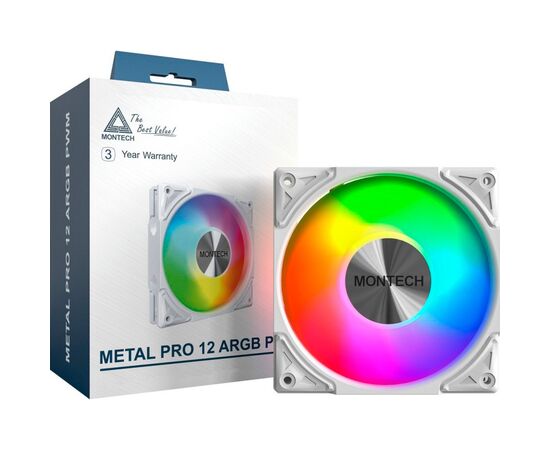 Кулер до корпусу MONTECH METAL PRO 12 ARGB PWM WHT, зображення 4 Кулер до корпусу MONTECH METAL PRO 12 ARGB PWM WHT, зображення 4