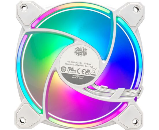 Кулер для корпуса CoolerMaster MasterFan MF120 Halo2 3 in 1 White (MFL-B2DW-213P2-R2), изображение 4 Кулер для корпуса CoolerMaster MasterFan MF120 Halo2 3 in 1 White (MFL-B2DW-213P2-R2), изображение 4