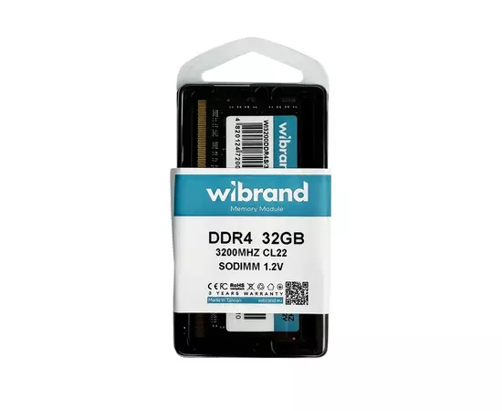 Модуль памяти для ноутбука SoDIMM DDR4 32GB 3200 MHz Wibrand (WI3200DDR4S/32GB), изображение 3 Модуль памяти для ноутбука SoDIMM DDR4 32GB 3200 MHz Wibrand (WI3200DDR4S/32GB), изображение 3