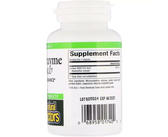 Витаминно-минеральный комплекс Natural Factors Ензим Лактазы, Lactase Enzyme, 9000 FCC ALU, 60 Капсул (NFS-01740), изображение 2 Витаминно-минеральный комплекс Natural Factors Ензим Лактазы, Lactase Enzyme, 9000 FCC ALU, 60 Капсул (NFS-01740), изображение 2