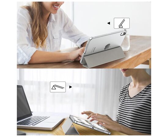 Чехол для планшета BeCover Tri Fold Hard Apple iPad Mini 7 2024 Gray (712452), изображение 6 Чехол для планшета BeCover Tri Fold Hard Apple iPad Mini 7 2024 Gray (712452), изображение 6