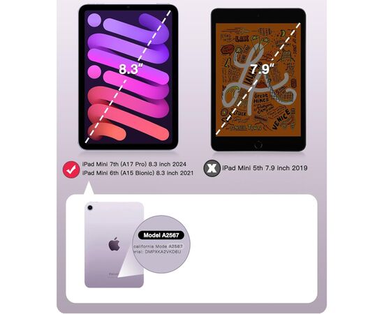 Чехол для планшета BeCover Tri Fold Hard Apple iPad Mini 7 2024 Rose Gold (712456), изображение 8 Чехол для планшета BeCover Tri Fold Hard Apple iPad Mini 7 2024 Rose Gold (712456), изображение 8
