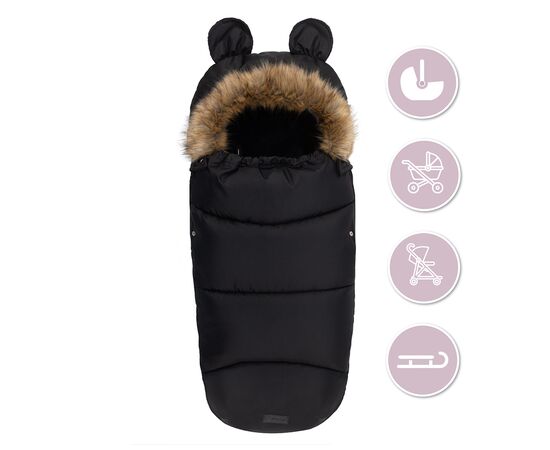 Зимний конверт MoMi Sleeping bag black (AKCE00032), изображение 8 Зимний конверт MoMi Sleeping bag black (AKCE00032), изображение 8