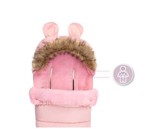 Зимний конверт MoMi Sleeping bag pink (AKCE00033), изображение 7 Зимний конверт MoMi Sleeping bag pink (AKCE00033), изображение 7