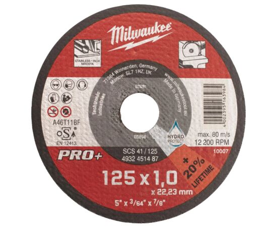 Круг відрізний Milwaukee SCS 41/125x1 PRO+ (10 шт) в металевому боксі (4932478998)