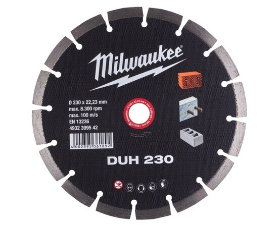Круг отрезной Milwaukee алмазный DUH 230, 230мм (4932399542)