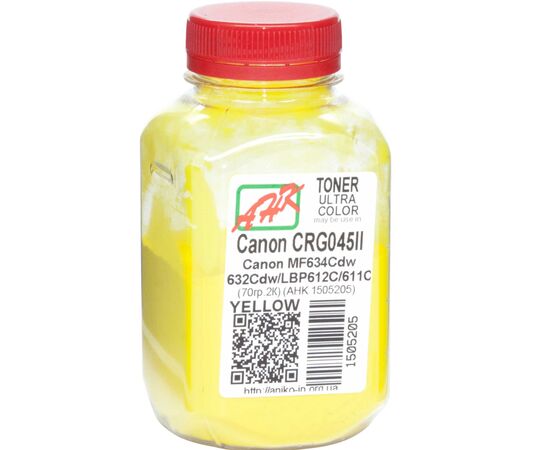 Тонер Canon MF610/630 70г Yellow +chip AHK (1505209)
