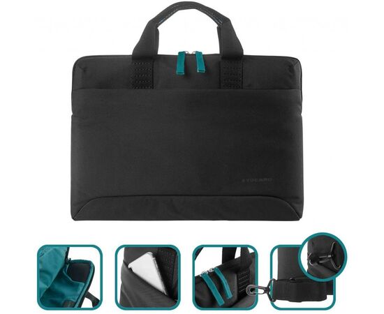 Сумка для ноутбука Tucano 15.6" Smilza Slim, Black (BSM15-BK), изображение 6 Сумка для ноутбука Tucano 15.6" Smilza Slim, Black (BSM15-BK), изображение 6