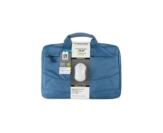 Сумка для ноутбука Tucano 15.6" SLIM BAG IDEALE + Wireless mouse, Blue (BU-BIDEA-WM-Z)