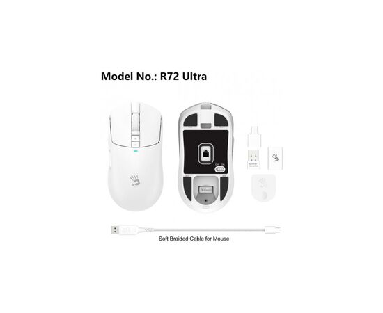 Мишка A4Tech Bloody R72 Ultra Wireless/USB White (4711421000901), зображення 9 Мишка A4Tech Bloody R72 Ultra Wireless/USB White (4711421000901), зображення 9