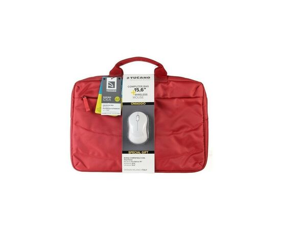 Сумка для ноутбука Tucano 15.6" SLIM BAG IDEALE + Wireless mouse, Red (BU-BIDEA-WM-R)