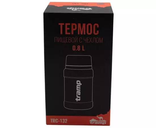Термос Tramp с широким горлом в чехле 0.8 л Black (UTRC-132-black), изображение 11