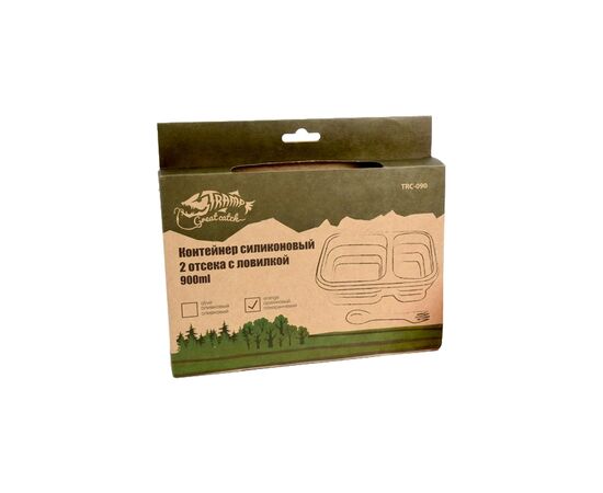 Набір туристичного посуду Tramp 2 отсека силиконовый 900ml с ловилкой olive (UTRC-090-olive), зображення 5 Набір туристичного посуду Tramp 2 отсека силиконовый 900ml с ловилкой olive (UTRC-090-olive), зображення 5