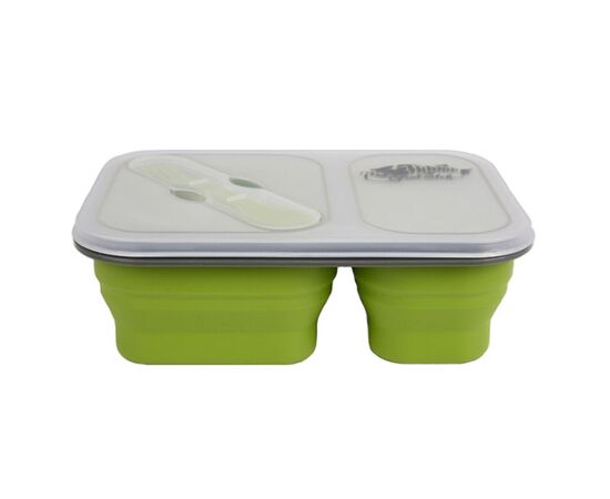Набір туристичного посуду Tramp 2 отсека силиконовый 900ml с ловилкой olive (UTRC-090-olive)