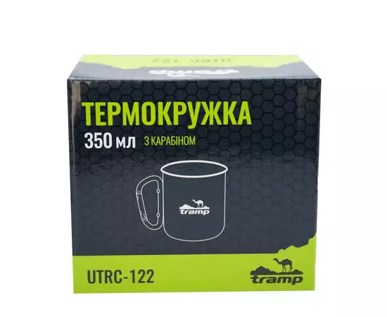 Чашка туристическая Tramp 350 мл с карабином Olive (UTRC-122-olive), изображение 3 Чашка туристическая Tramp 350 мл с карабином Olive (UTRC-122-olive), изображение 3
