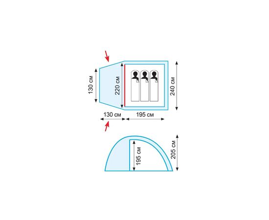 Намет Tramp Bell 3 v2 (TRT-080), зображення 2 Намет Tramp Bell 3 v2 (TRT-080), зображення 2