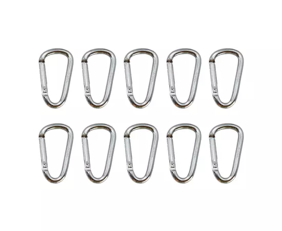 Карабин туристический Tramp Набір 10 шт без муфти 6 cм Silver (UTRA-300-silver), изображение 3 Карабин туристический Tramp Набір 10 шт без муфти 6 cм Silver (UTRA-300-silver), изображение 3