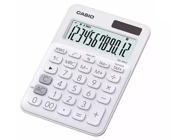 Калькулятор Casio MS-20UC-WE-W-EC, білий (CALC-CAS-MS-20UC-WE)
