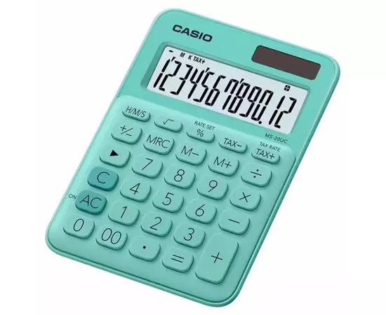 Калькулятор Casio MS-20UC-GN-W-EC, зеленый (CALC-CAS-MS-20UC-GN)