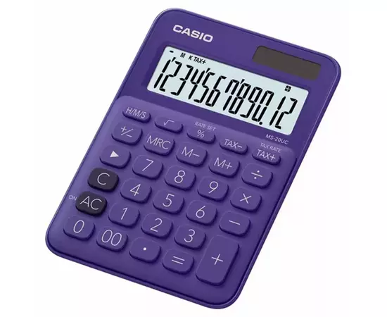 Калькулятор Casio MS-20UC-PL-W-EC, фіолетовий (CALC-CAS-MS-20UC-PL)