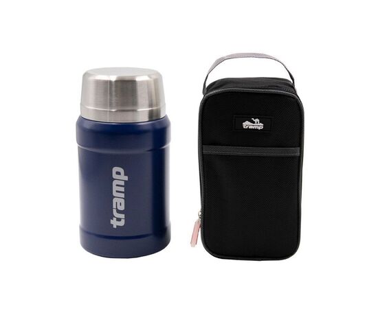 Термос Tramp з широким горлом в чохлі 0.8 л Blue (TRC-132-blue)