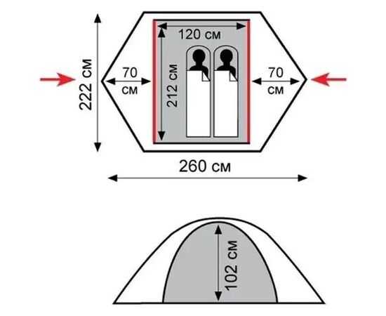 Намет Tramp Sarma 2 (v2) Green (TRT-030-green), зображення 12 Намет Tramp Sarma 2 (v2) Green (TRT-030-green), зображення 12