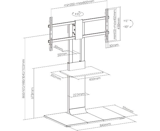 Стійка презентаційна OfficePro TVS605, зображення 11 Стійка презентаційна OfficePro TVS605, зображення 11
