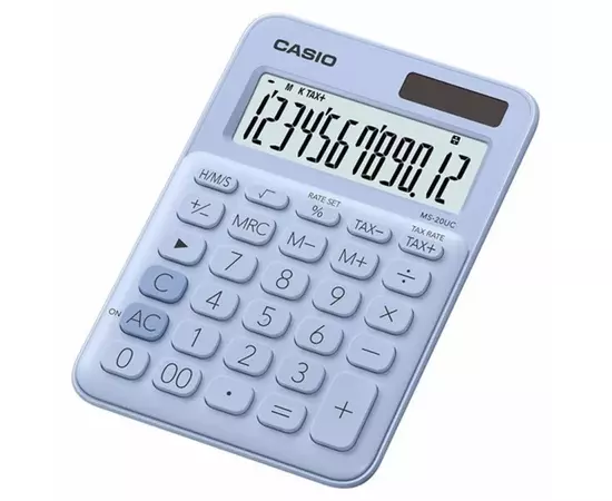Калькулятор Casio MS-20UC-LB-W-EC, блакитний (CALC-CAS-MS-20UC-LB)