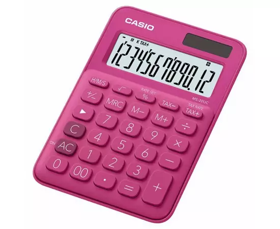 Калькулятор Casio MS-20UC-RD-W-EC, красный (CALC-CAS-MS-20UC-RD)