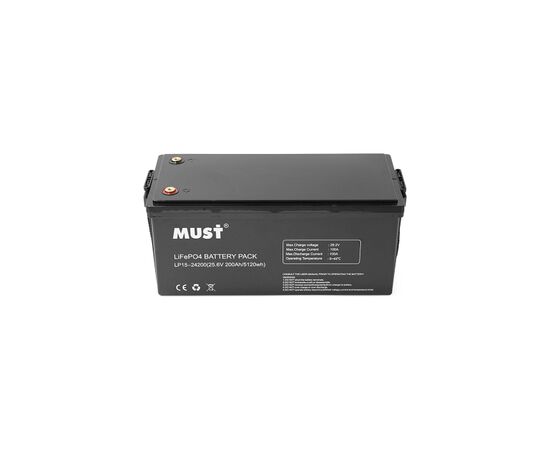 Батарея LiFePo4 Must 25.6V - 200Ah (LP15-24200), изображение 2 Батарея LiFePo4 Must 25.6V - 200Ah (LP15-24200), изображение 2