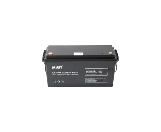 Батарея LiFePo4 Must 12.8V - 200Ah (LP15-12200), изображение 2 Батарея LiFePo4 Must 12.8V - 200Ah (LP15-12200), изображение 2