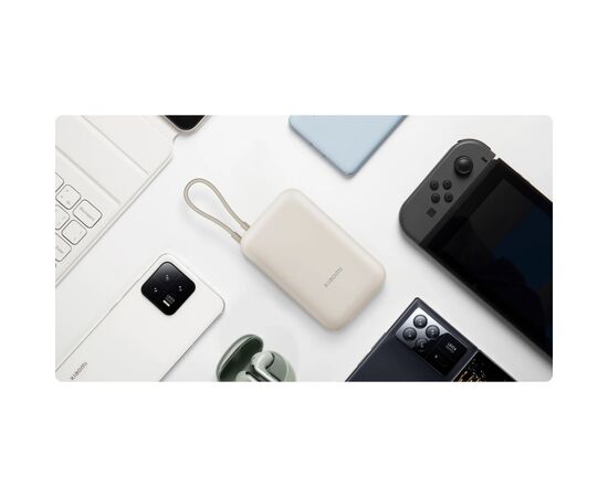 Батарея універсальна Xiaomi 10000mAh 22.5W, Integrated Cable, beige (BHR9072GL), зображення 8