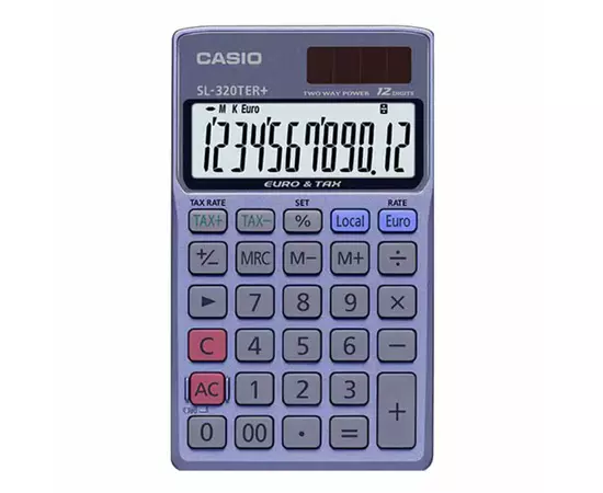Калькулятор Casio SL-320TER+-WA-EP, блакитний (CALC-CAS-SL-320TER)