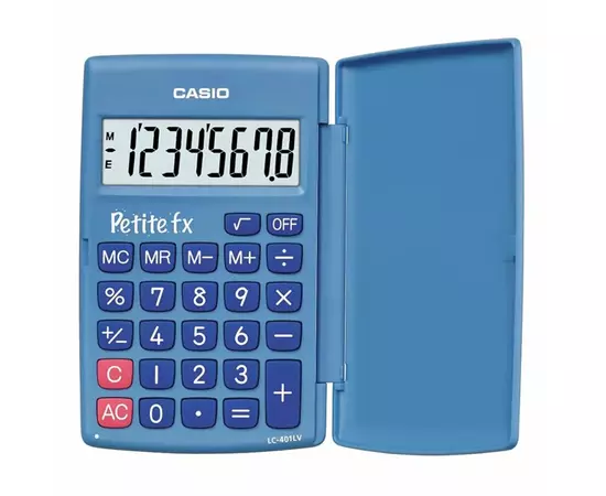 Калькулятор Casio LC-401LV-BU-W-A-EP, блакитний (CALC-CAS-LC-401LV-BU)