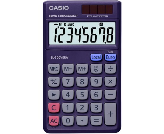 Калькулятор Casio SL-300VERA-WA-EP, темно-синий (CALC-CAS-SL-300VERA)