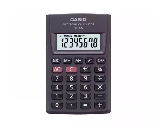 Калькулятор Casio HL-4A-W-EP, черный (CALC-CAS-HL-4A-W-EP)