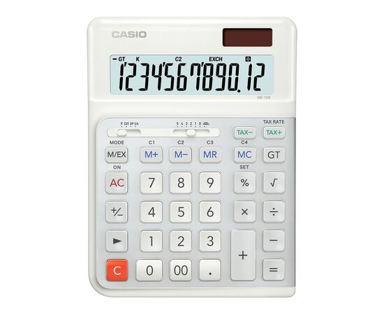 Калькулятор Casio DE-12E-WE-WA-E, белый (CALC-CAS-DE-12E-WE-W), изображение 2 Калькулятор Casio DE-12E-WE-WA-E, белый (CALC-CAS-DE-12E-WE-W), изображение 2